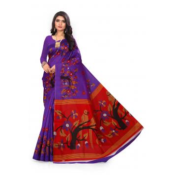 SVB Saree Purple Mysor Silk Saree With Blouse Piece