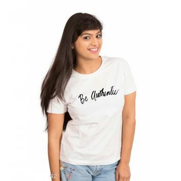 Classy Cotton T-Shirts for Girls / Women (White) by Asl...