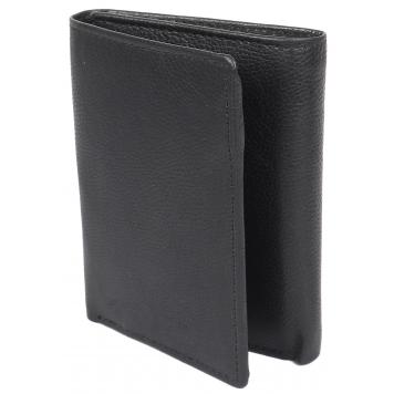 Men Black Original Leather RFID Wallet 7 Card Slot 2 No...