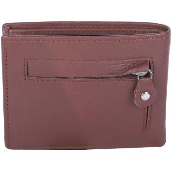 Men Brown Original Leather RFID Wallet 6 Card Slot 2 No...