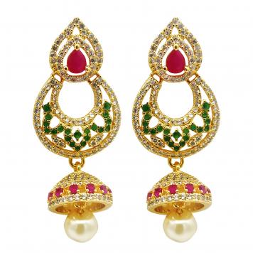 Traditional ChandTara Semiprecious Stone Freshwater Pea...