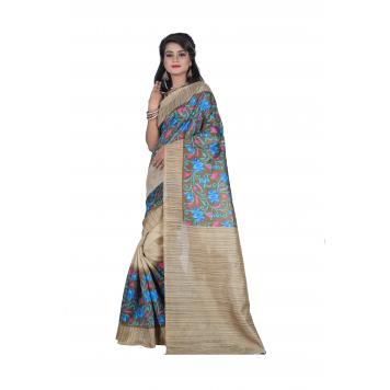 SVB Saree Multicolour Khadi Silk Saree With Blouse Piec...