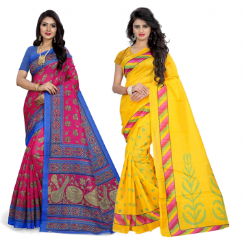 SVB Saree Multicolour Silk Saree Combo of 2 Saree