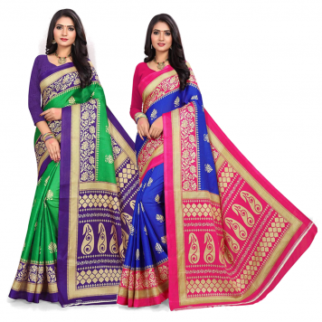 SVB Saree Multicolour Silk Saree Combo of 2 Saree