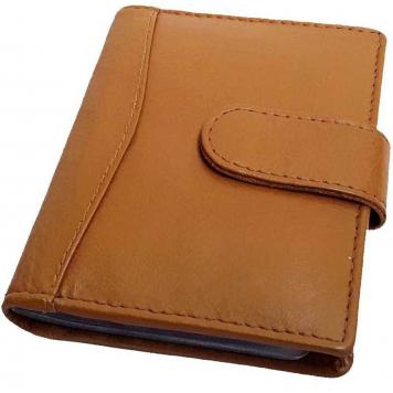 Men Brown Genuine Leather RFID Card Holder 20 Card Slot...