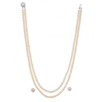 Simply Freshwater Button 2 String Pearl Necklace Set fo...