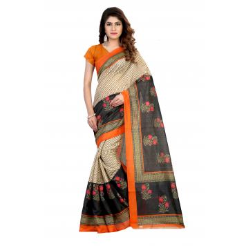 SVB Saree Multicolour Bhagalpuri Silk Saree With Blouse...