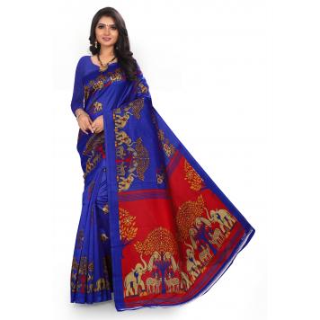 SVB Saree DarkBlue Mysor Silk Saree With Blouse Piece