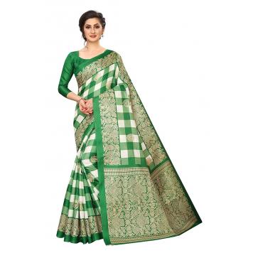 SVB Saree Womens Khadi Silk Lattice design Saree With B...