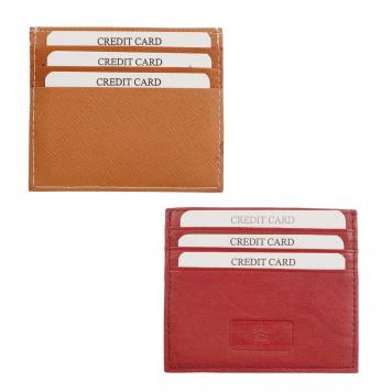 Universal Genuine Leather Orange & Red Card Holder ...