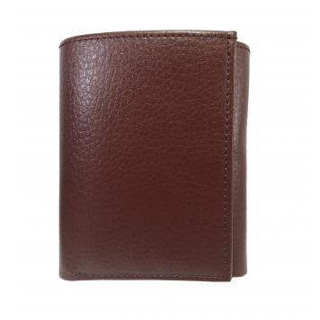 Tri-Fold Brown Textured Mens Premium PU Leather Wallet ...