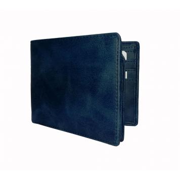 Cerulean Blue Textured Mens Premium PU Leather Wallet B...