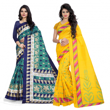 SVB Saree Multicolour Silk Saree Combo of 2 Saree