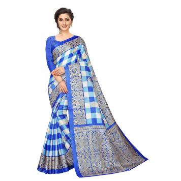 SVB Saree Womens Khadi Silk Lattice design Saree With B...