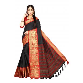 SVB Saree Embellished Art Silk Saree With Blouse And Jh...