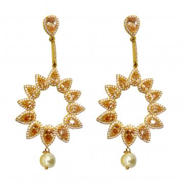 Stylish Sunflower Golden Semiprecious Stone Freshwater ...