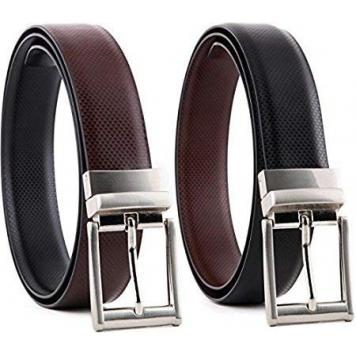 Maskino Leathers Men's Faux Leather Reversible Belt BLA...