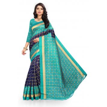 SVB Saree Blue Mysor Silk Saree With Blouse Piece