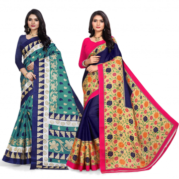 SVB Saree Multicolour Silk Saree Combo of 2 Saree