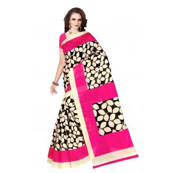 SVB Saree Multi Bhagalpuri Silk Saree With Blouse Piece...