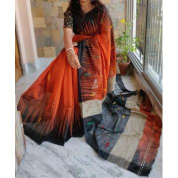 SVB Saree Red Mysore Silk Kalamkari Saree