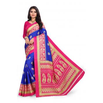 SVB Saree Blue Khadi Silk Saree With Blouse Piece