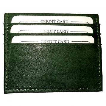 Genuine Leather Green Card Holder by GetSetStyle