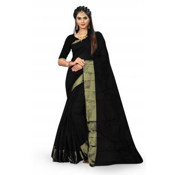 Black  Colour Art Silk Printed Saree