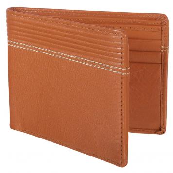 Men Brown Genuine Leather RFID Wallet 6 Card Slot 2 Not...