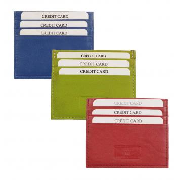 Universal Genuine Leather Card Holder Combo of 3(Blue, ...