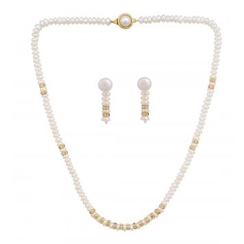 Marvelous White Freshwater Pearl Necklace Set for Women...