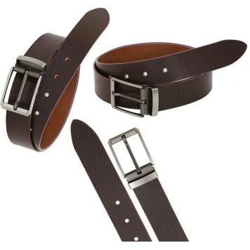 VB Small Brown Texutred Genuine Leather Belt by GetSetS...