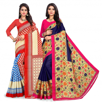 SVB Saree Multicolour Silk Saree Combo of 2 Saree