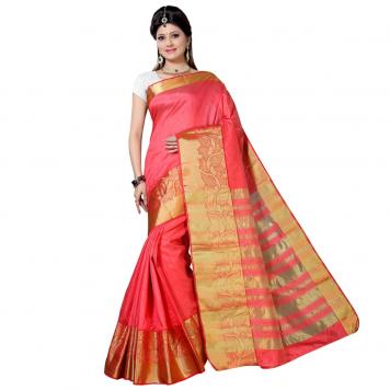 Premium Tussar Silk Fashionable Sarees (Red) By Aslifas...