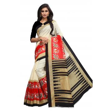 SVB Saree Multicolour Bhagalpuri Printed Silk Saree 