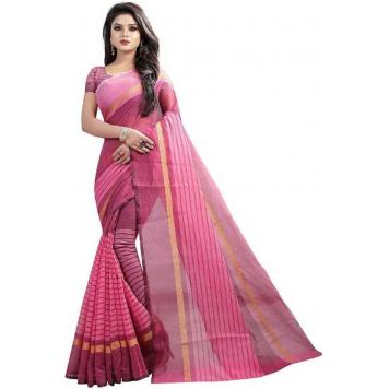 SVB Saree Pink Colour Polycotton silk sare