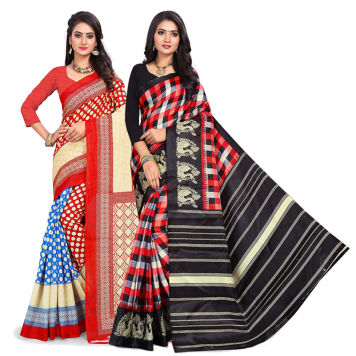 SVB Saree Multicolour Silk Saree Combo of 2 Saree