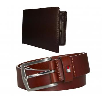 Premium Men's Genuine Leather Belt & Wallet Combo B...