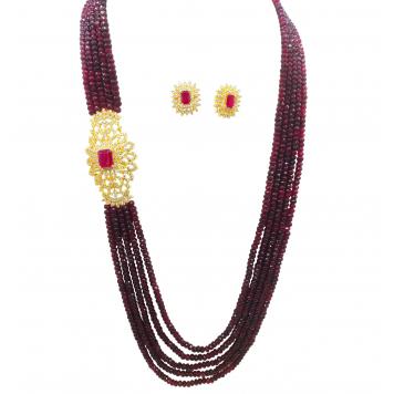 Classic & Simply Ruby SemiPrecious Stone Necklace S...