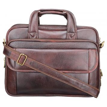 Generous Brown 100%genuine Leather Laptop Briefcase (LP...