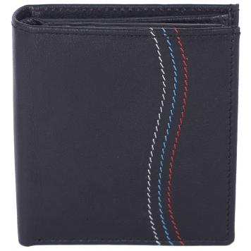 Men Black Genuine Leather RFID Wallet 7 Card Slot 2 Not...