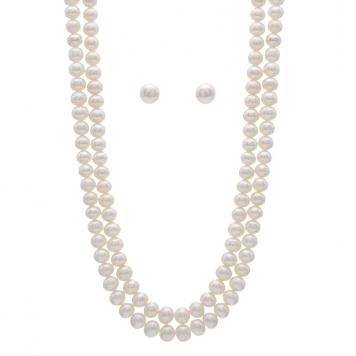 Stylish & Trendy Freshwater Round Shape Pearl Doubl...