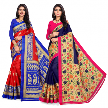 SVB Saree Multicolour Silk Saree Combo of 2 Saree