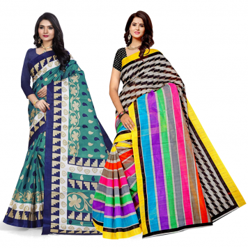 SVB Saree Multicolour Silk Saree Combo of 2 Saree