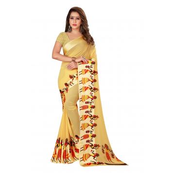 SVB Saree Yellow Satin Saree