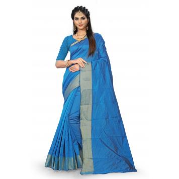 Sky Blue Colour Art Silk Printed Saree