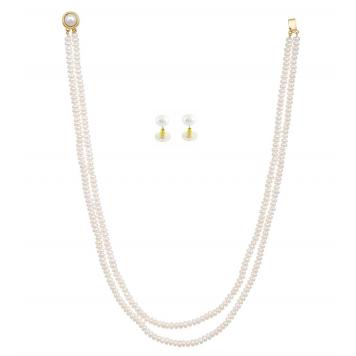 Simply Freshwater Button 2 String Pearl Necklace Set fo...