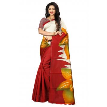 SVB Saree Womens Mysore Silk Multicolor Printed Saree W...