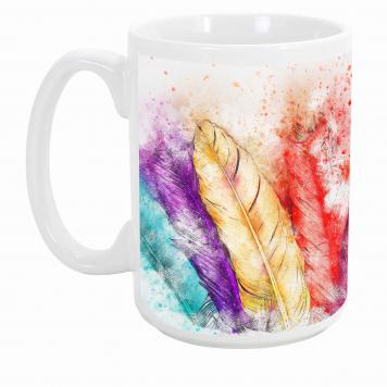 Mekanshi Premium multi colour leaf Printed Gift Mug for...