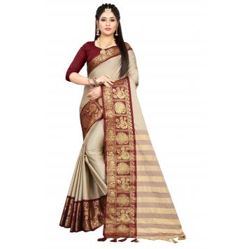 SVB Saree Embellished Art Silk Saree With Blouse And Jh...